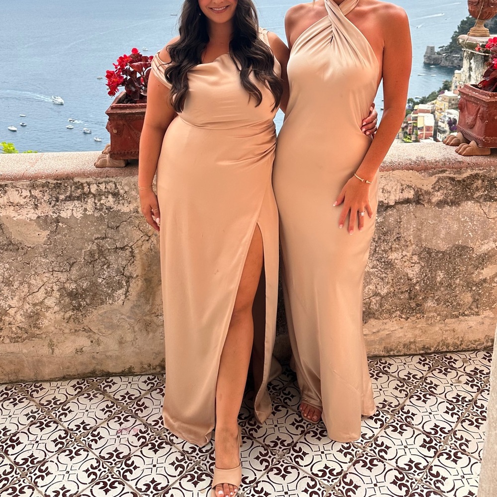 Show Me Your MuMu Jodie Dress, Size XL, Champagne Luxe Satin